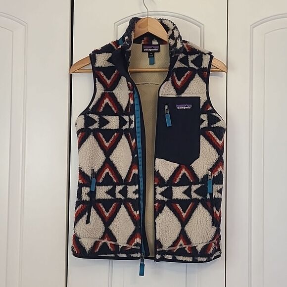 PatagoniaClassic Retro-X Fleece Vest Rare Brass Hawk Print Women's Size XS - Picture 3 of 12